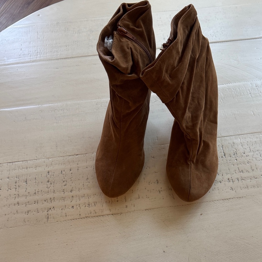 JustFab Brown Suede Ankle Boots